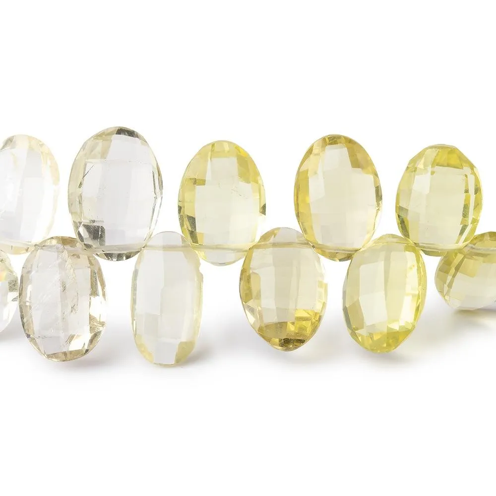 10-13mm Lemon Quartz Top Drill Oval Beads 10 inch 51 pieces