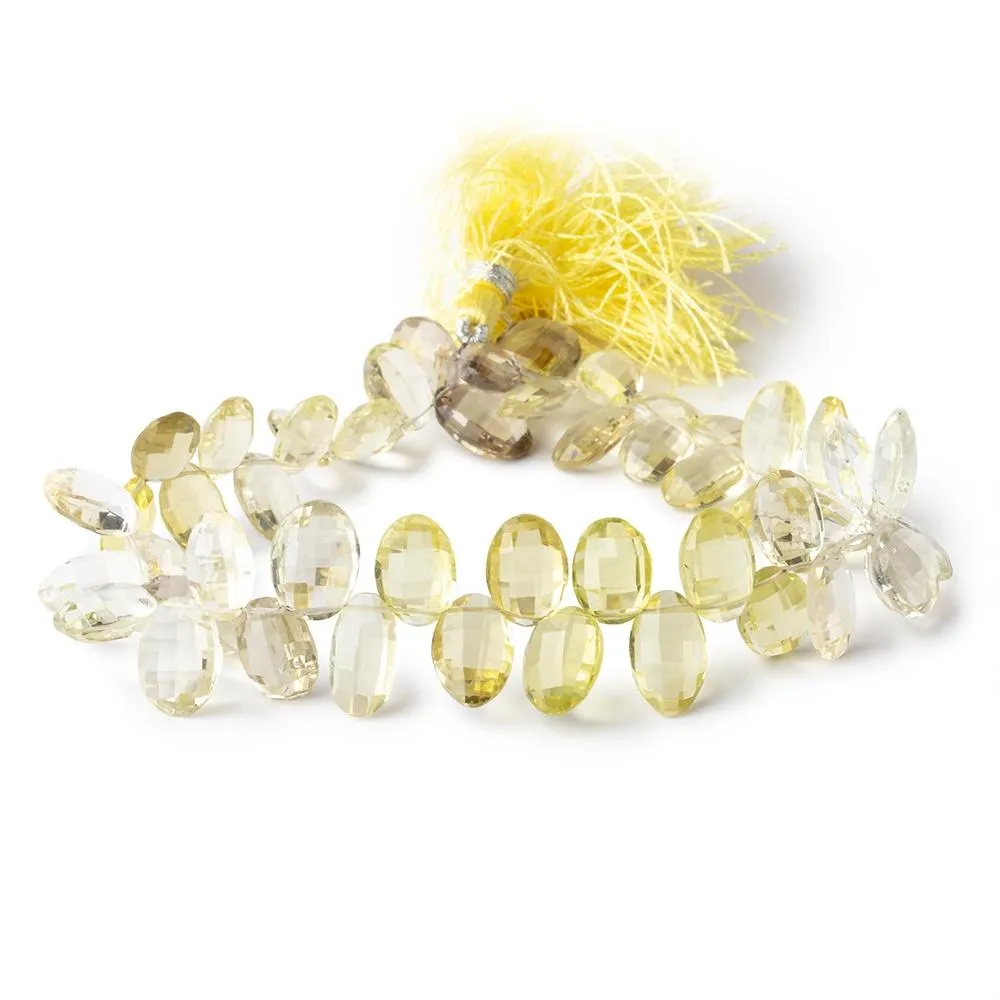 10-13mm Lemon Quartz Top Drill Oval Beads 10 inch 51 pieces