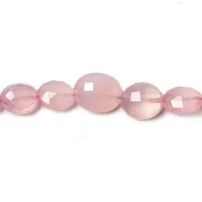 10 - 13mm Rose Pink Chalcedony Faceted Oval Beads 8 inch 18 pieces