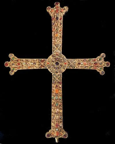 Antique Georgian Iberian Foiled Garnet Cross