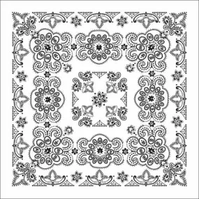 BD2506 Bandana Texas Paisley White [27" x27"]