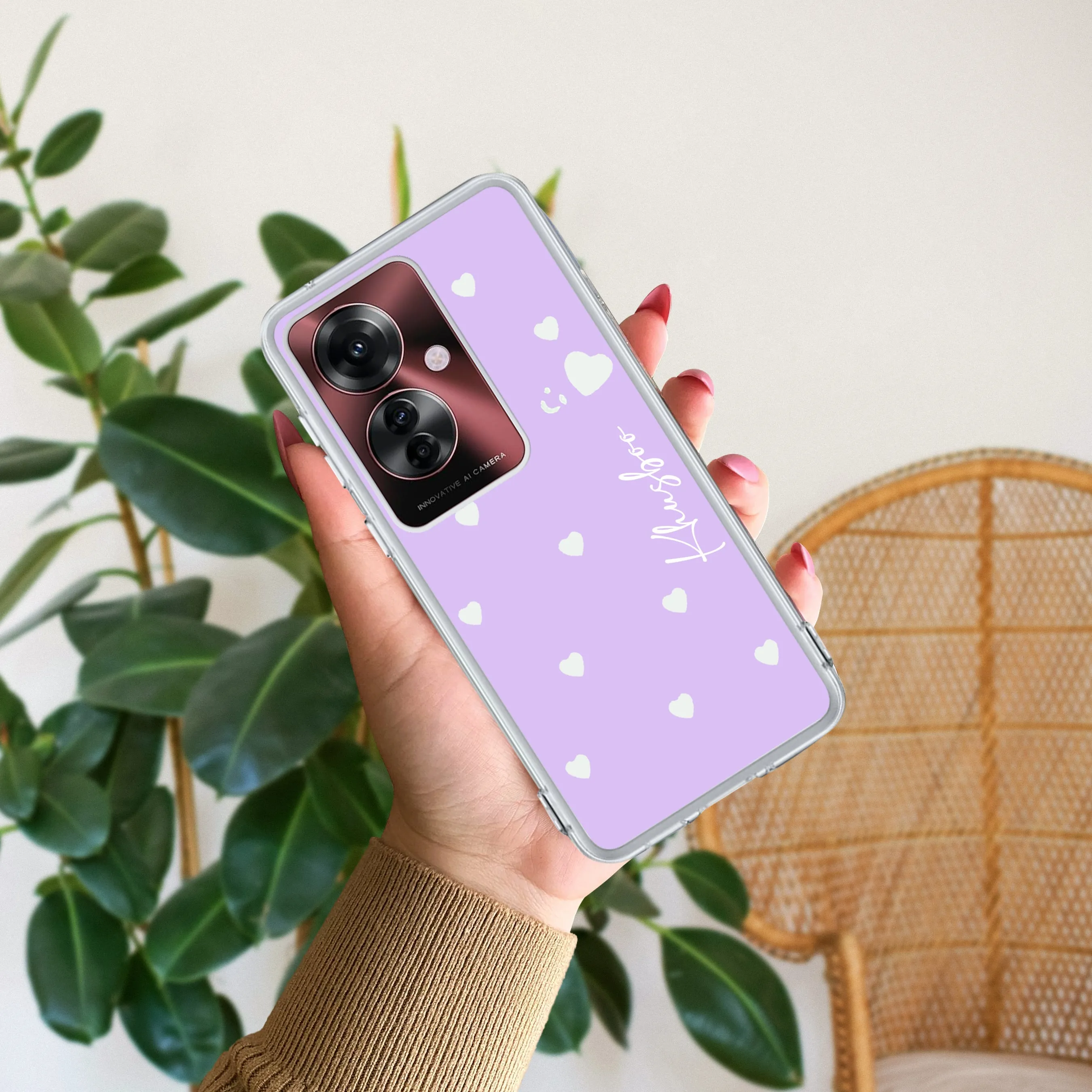 Be Loved Customize Transparent Silicon Case Purple For Oppo