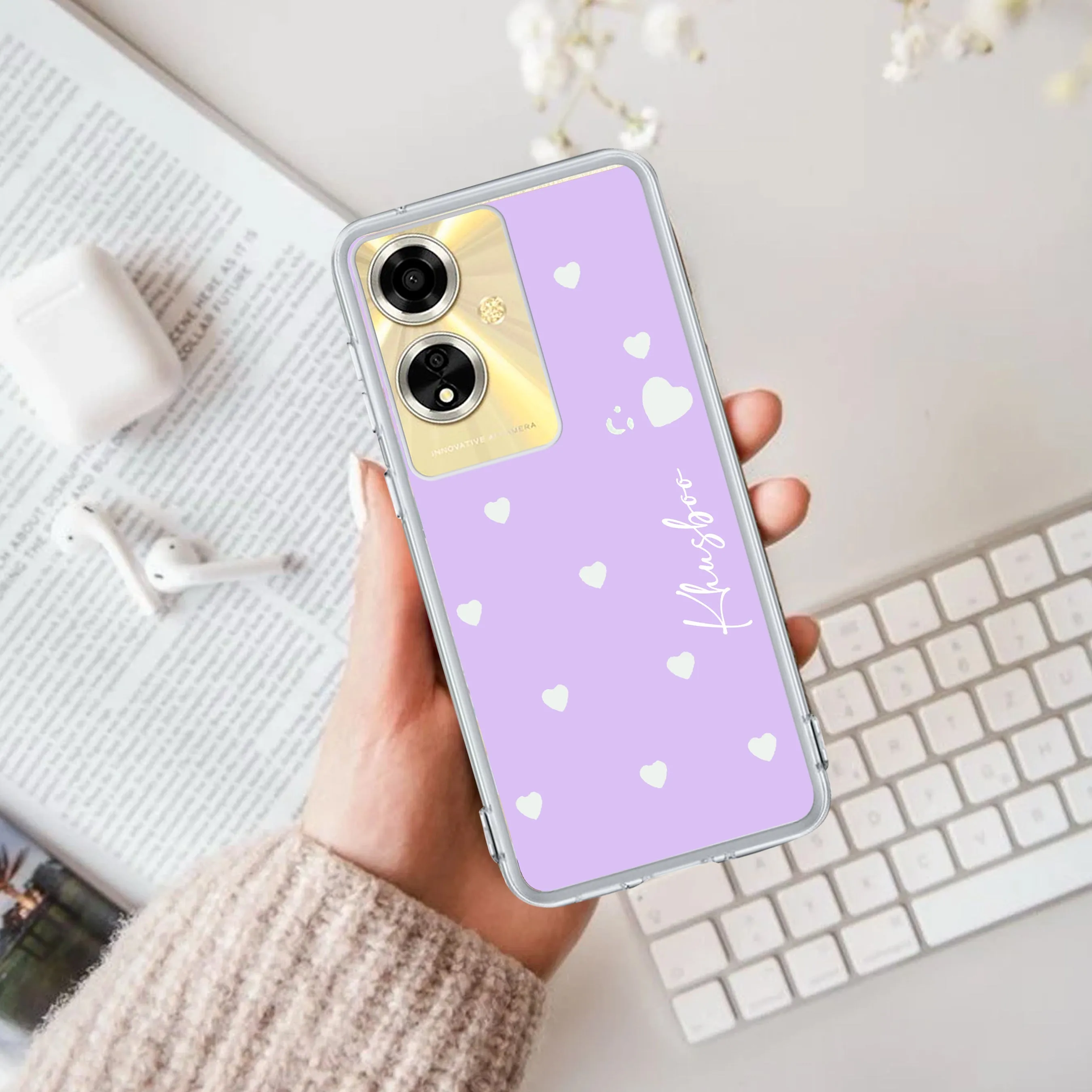 Be Loved Customize Transparent Silicon Case Purple For Oppo