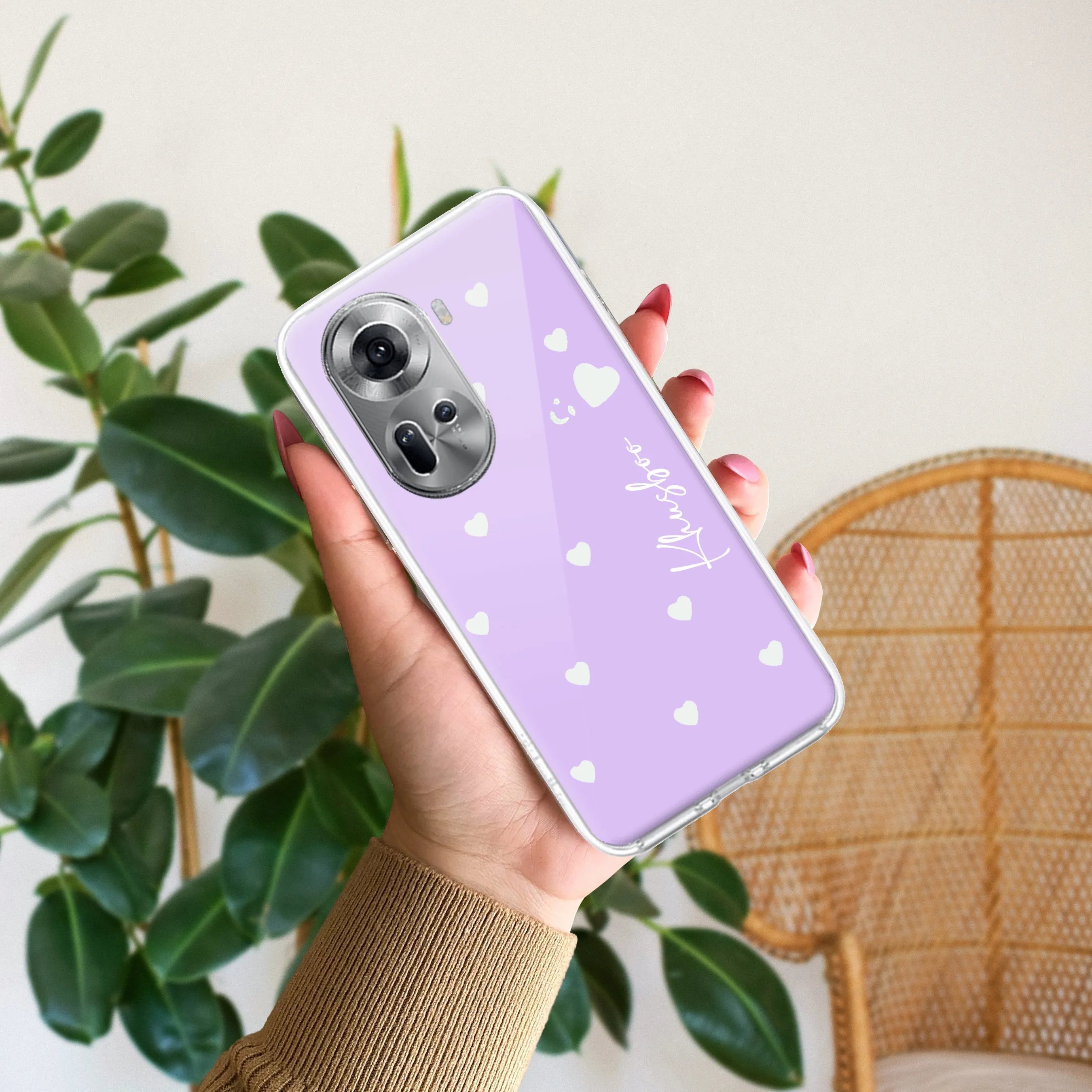 Be Loved Customize Transparent Silicon Case Purple For Oppo