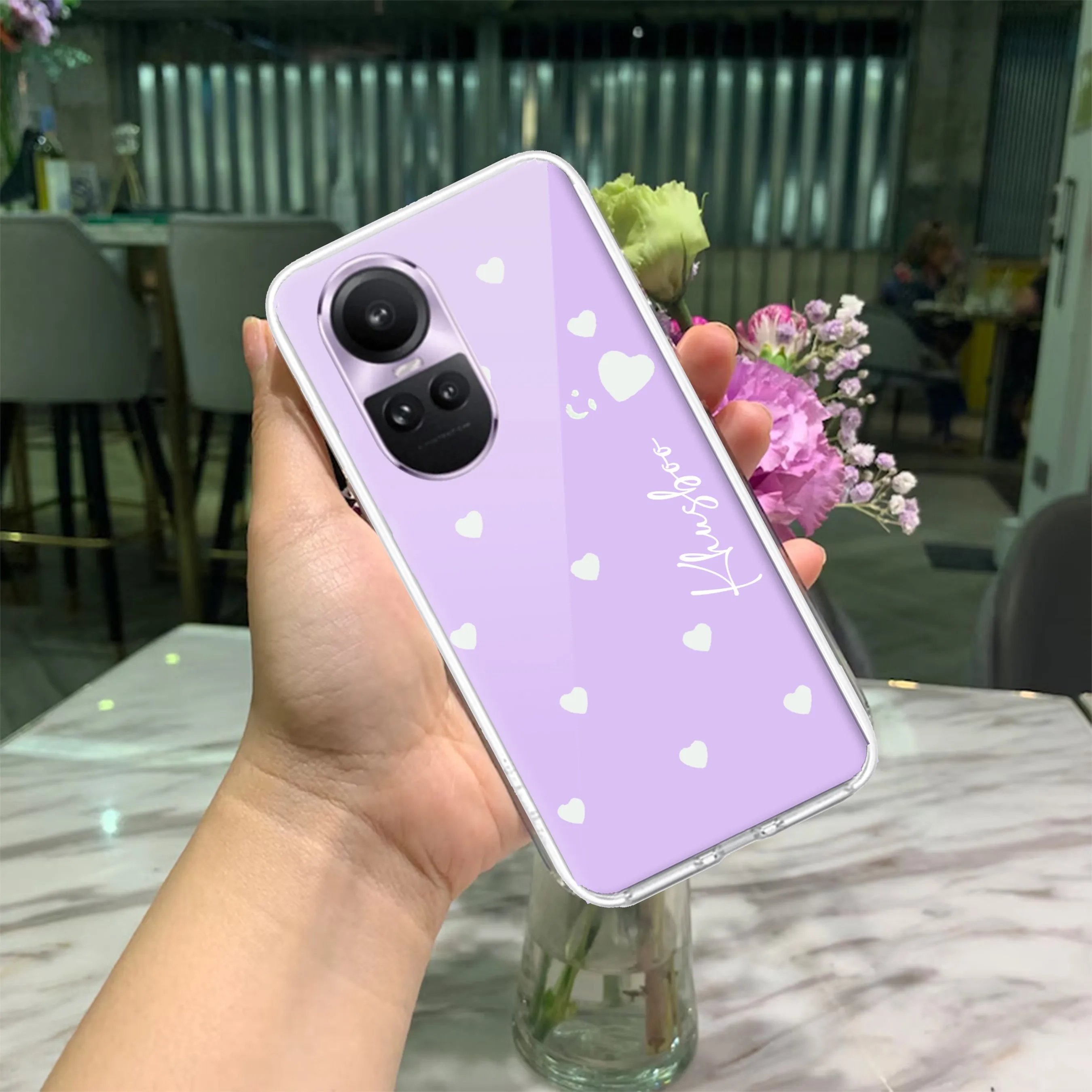 Be Loved Customize Transparent Silicon Case Purple For Oppo