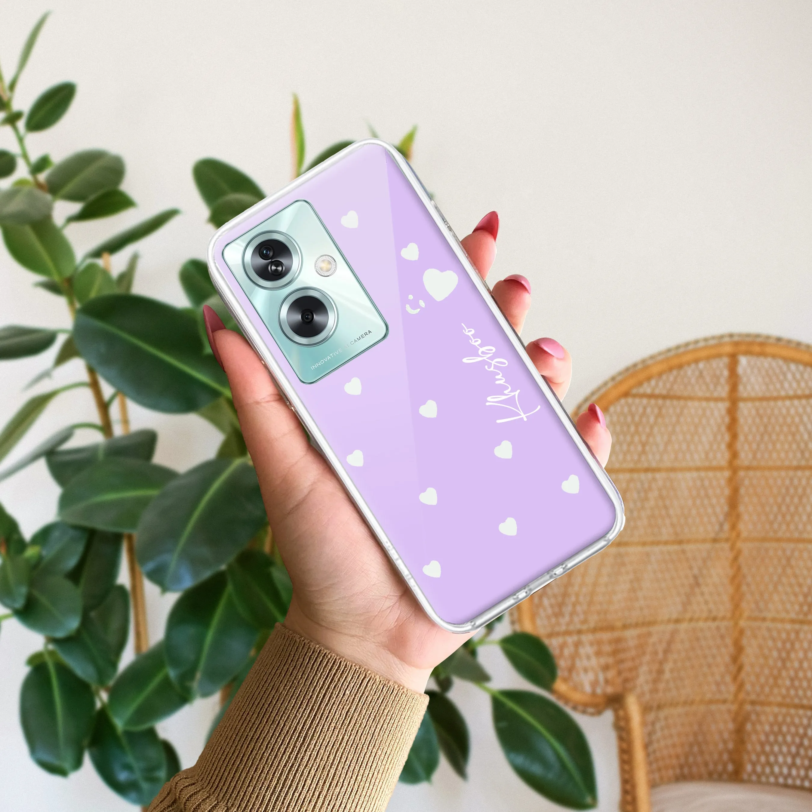 Be Loved Customize Transparent Silicon Case Purple For Oppo