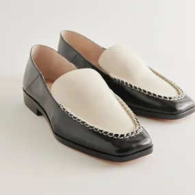 BENY FLATS WHITE BLACK CRINKLE PATENT