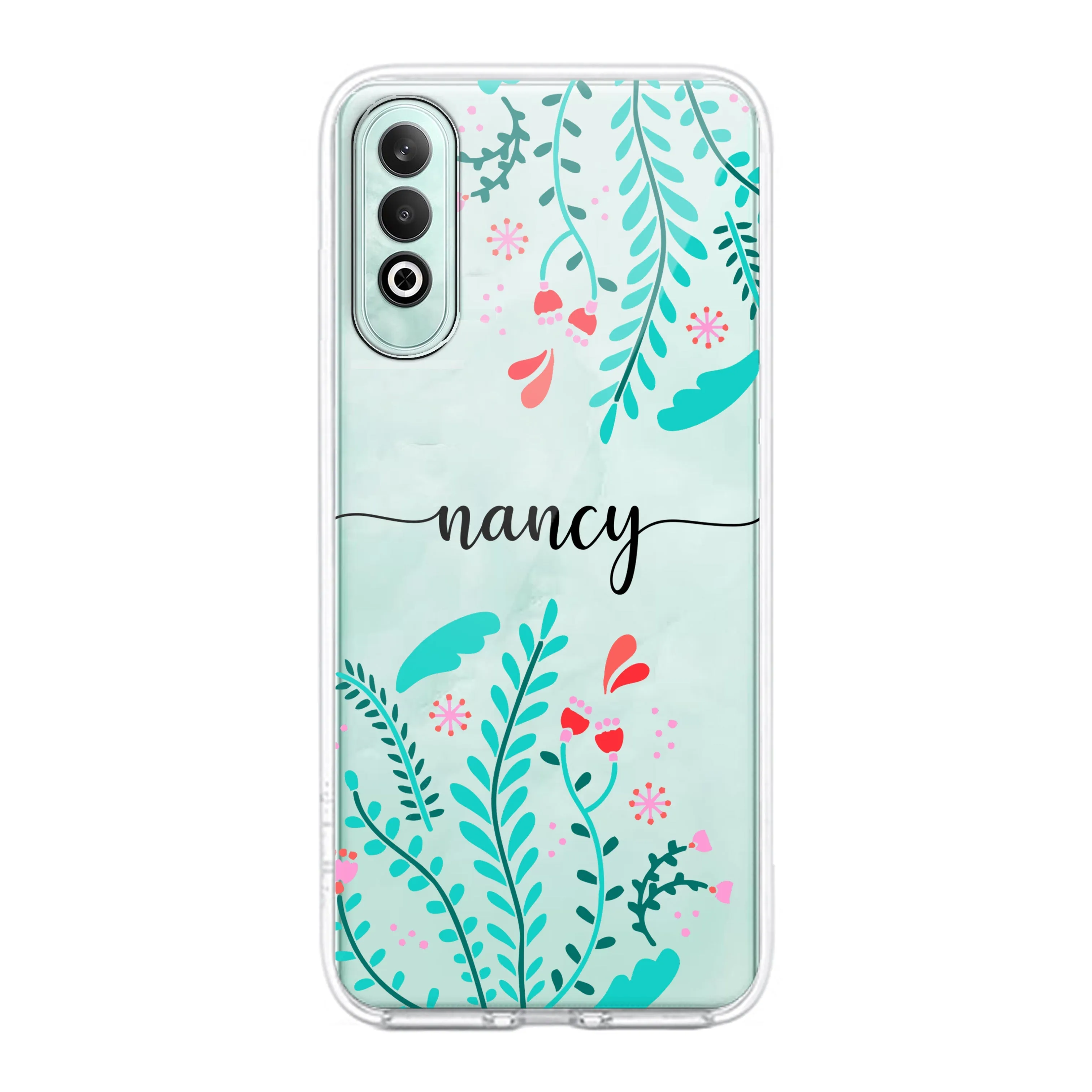 Blue Floral Customize Transparent Silicon Case For OnePlus