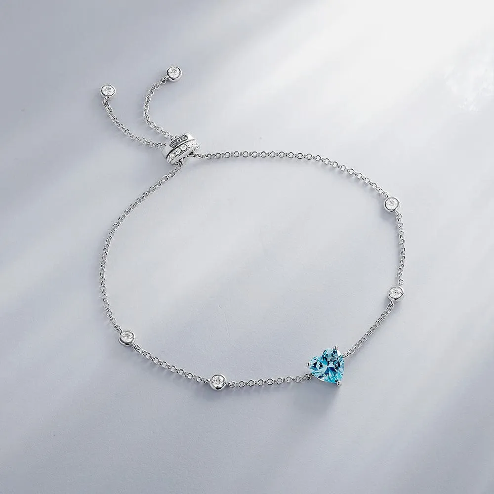 Blue Heart Adjustable Bracelet