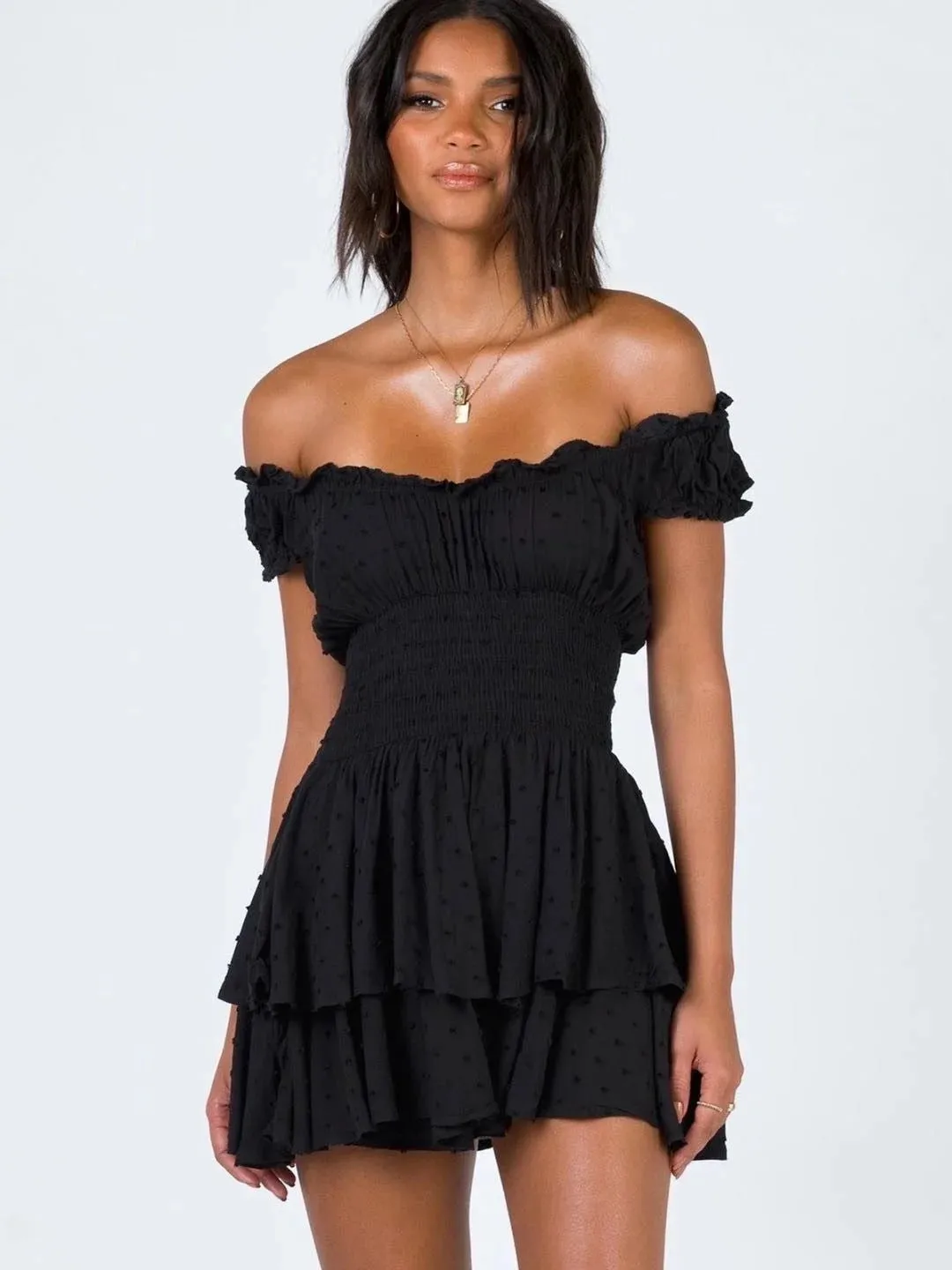 Bohemian Irregular Ruffles Mini Dress