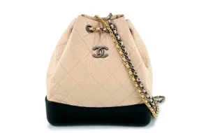 Chanel Beige Clair/Black Small Gabrielle Backpack Bag