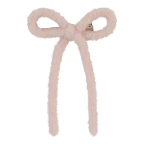 clip cashmere small bow - soft rose