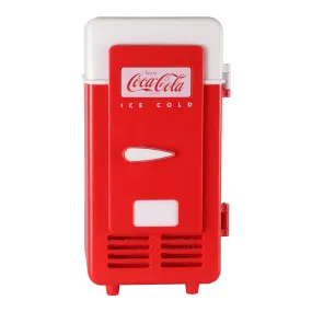 Coca-Cola Single Can Cooler, Red, USB Powered Retro One Can Mini Fridge, Thermoelectric Cooler for Desk, Home, Office, Dorm, Unique Gift for Students or Office Workers