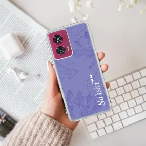 Customized luxury Purple leaves Transparent Silicon Case For Motorola