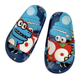 Dino Dark Blue & Red Slip on Clogs, Summer/Monsoon/ Beach Footwear for Toddlers and Kids, Unisex