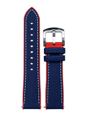 Evant Blue/Red Sailcloth Rubber Strap