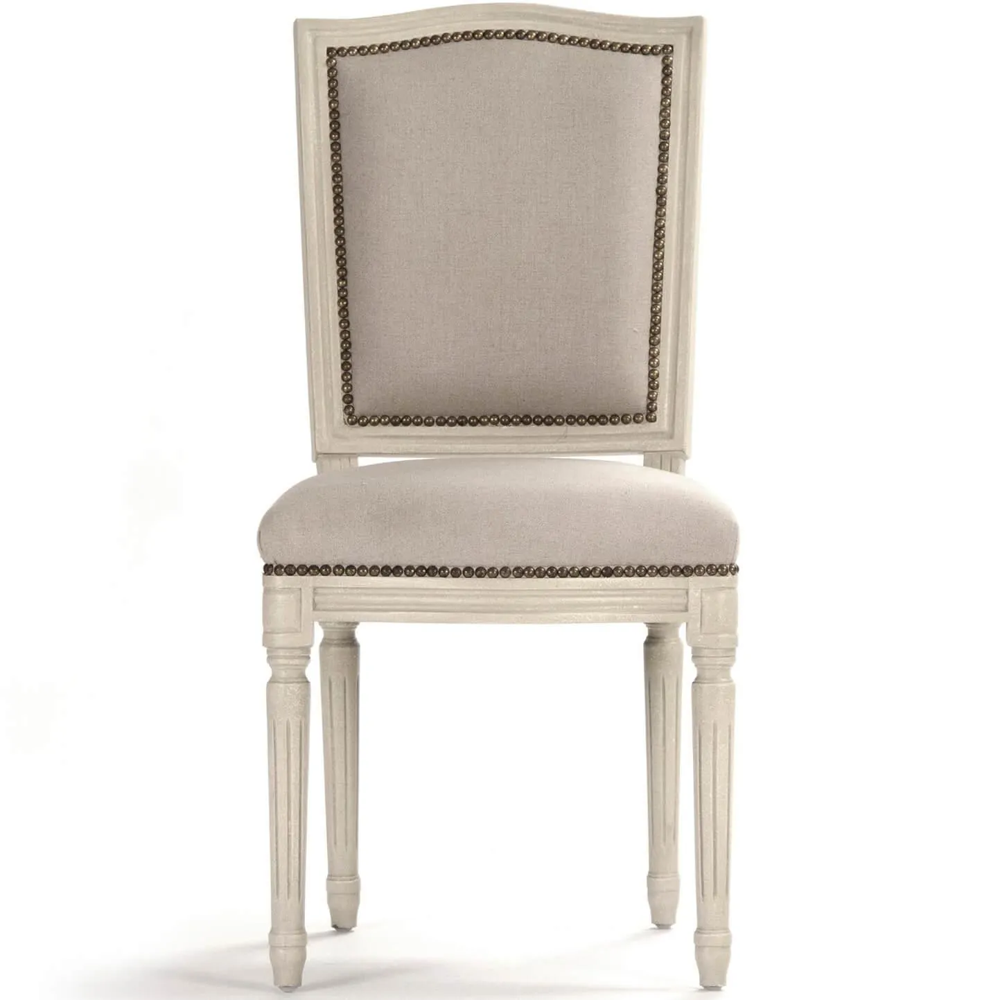 French Shabby Side Nail Studded Chairs