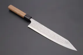 Fu-Rin-Ka-Zan Aogami Super Custom Damascus Series FASD-8W Kiritsuke Gyuto 240mm (9.4 inch, Octagonal Walnut-Wood Handle)