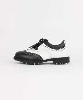 Giclee Unisex Classy Combi Premium Leather Golf Shoes - Black