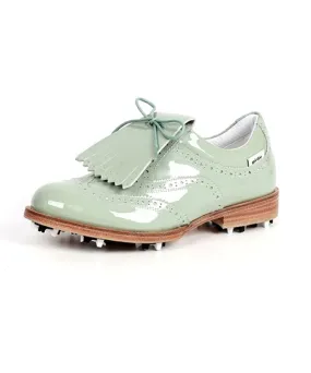 Giclee Unisex Classy Patent Premium Leather Golf Shoes - Mint