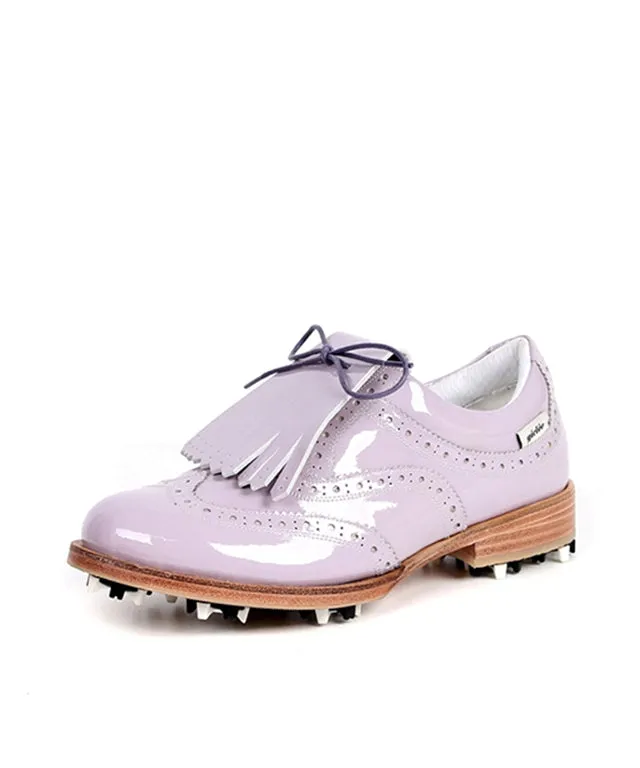 Giclee Unisex Classy Patent Premium Leather Golf Shoes - Purple