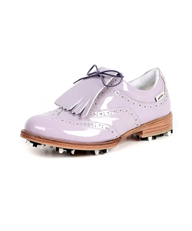 Giclee Unisex Classy Patent Premium Leather Golf Shoes - Purple