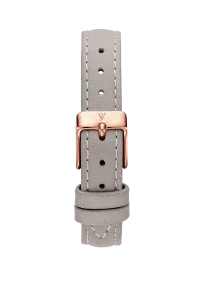 Grey Leather Strap Rose Gold