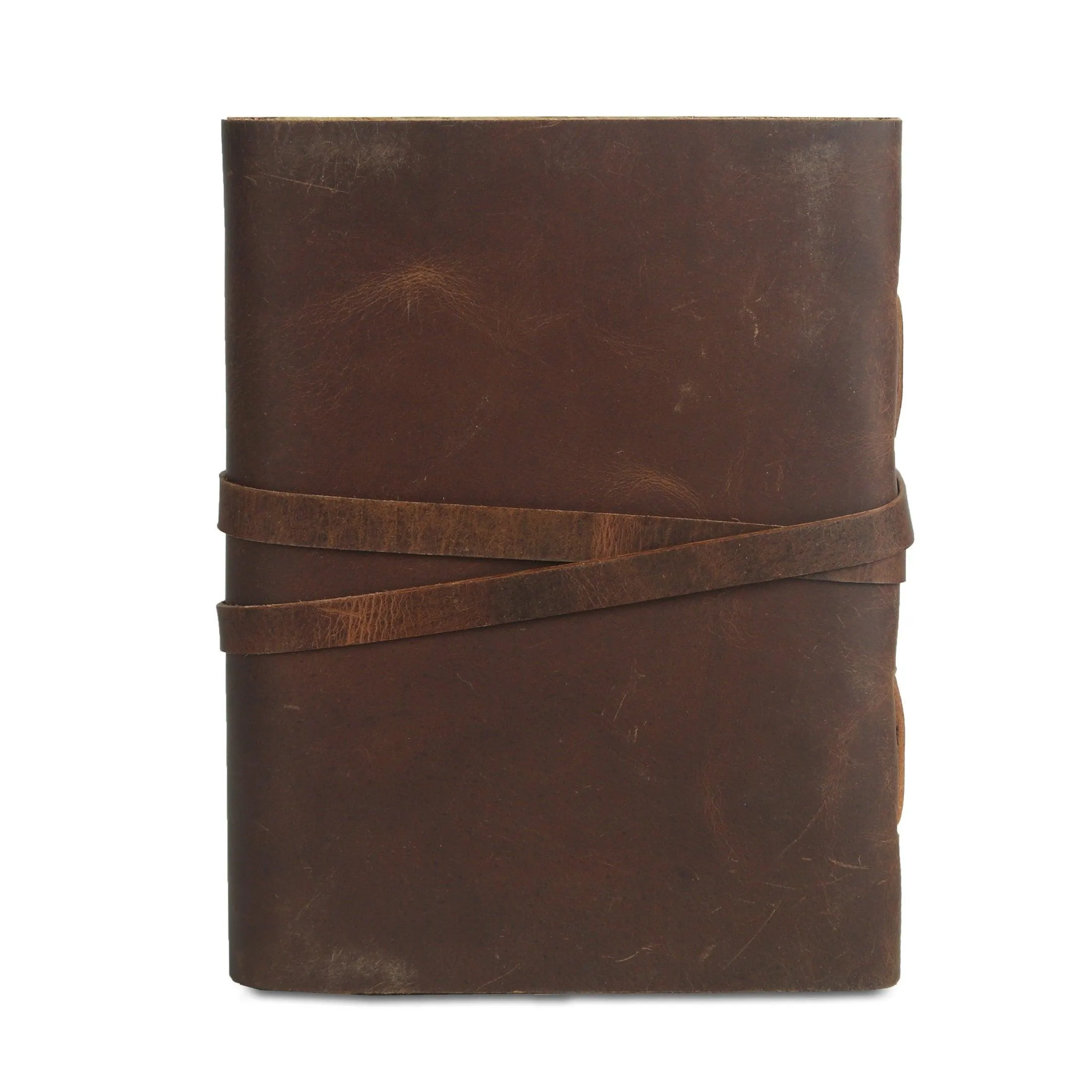 Handmade Leather Journal with Lined Deckle Edge Paper – 8x6 Inch Vintage Writing Notebook Diary with Key for Men & Women, Ideal Gift for Artists & Writers (Vintage Brown)