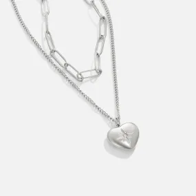 Heart & Paperclip Necklace