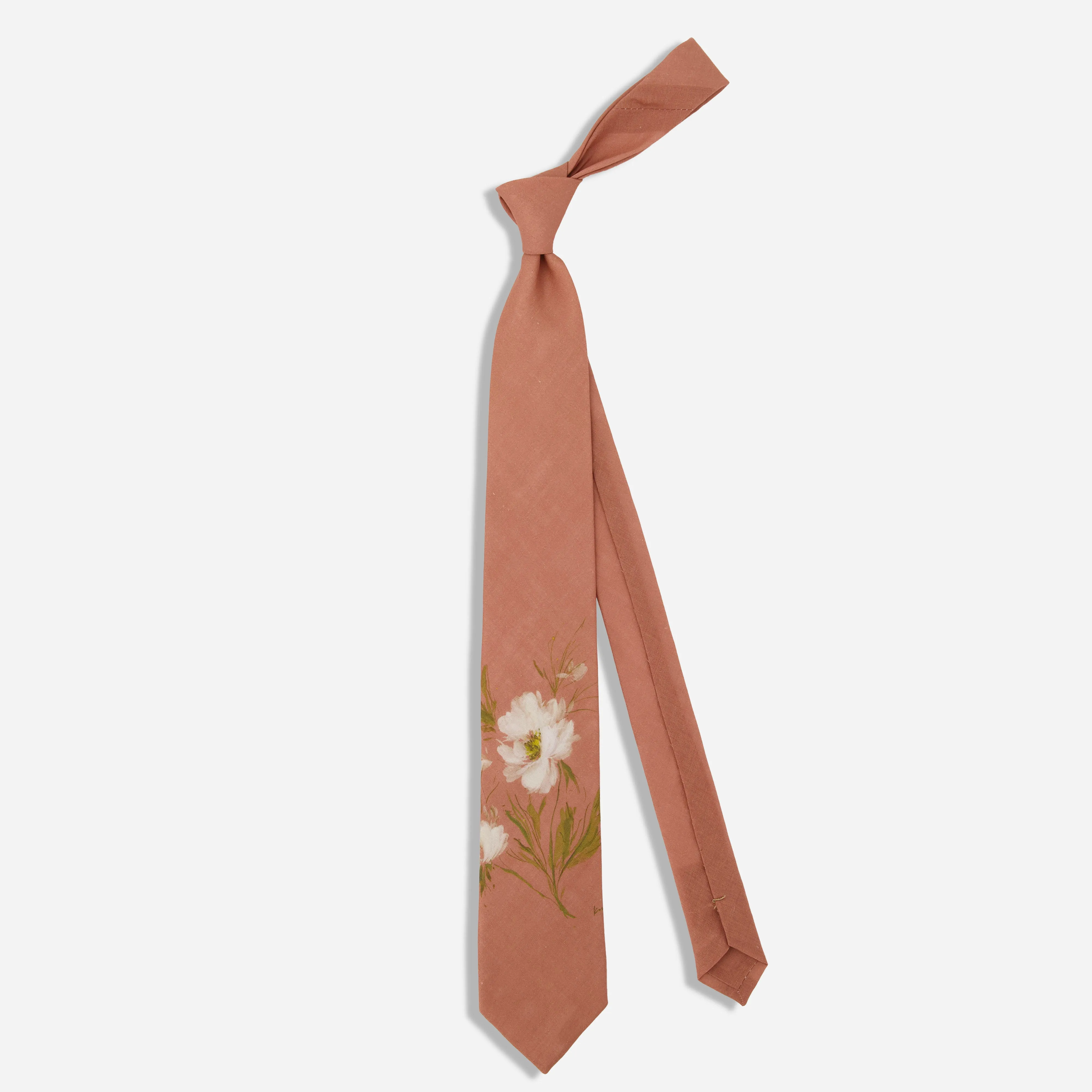 Kelly Ventura x Tie Bar Sunlit Garden Floral Peach Quartz Tie