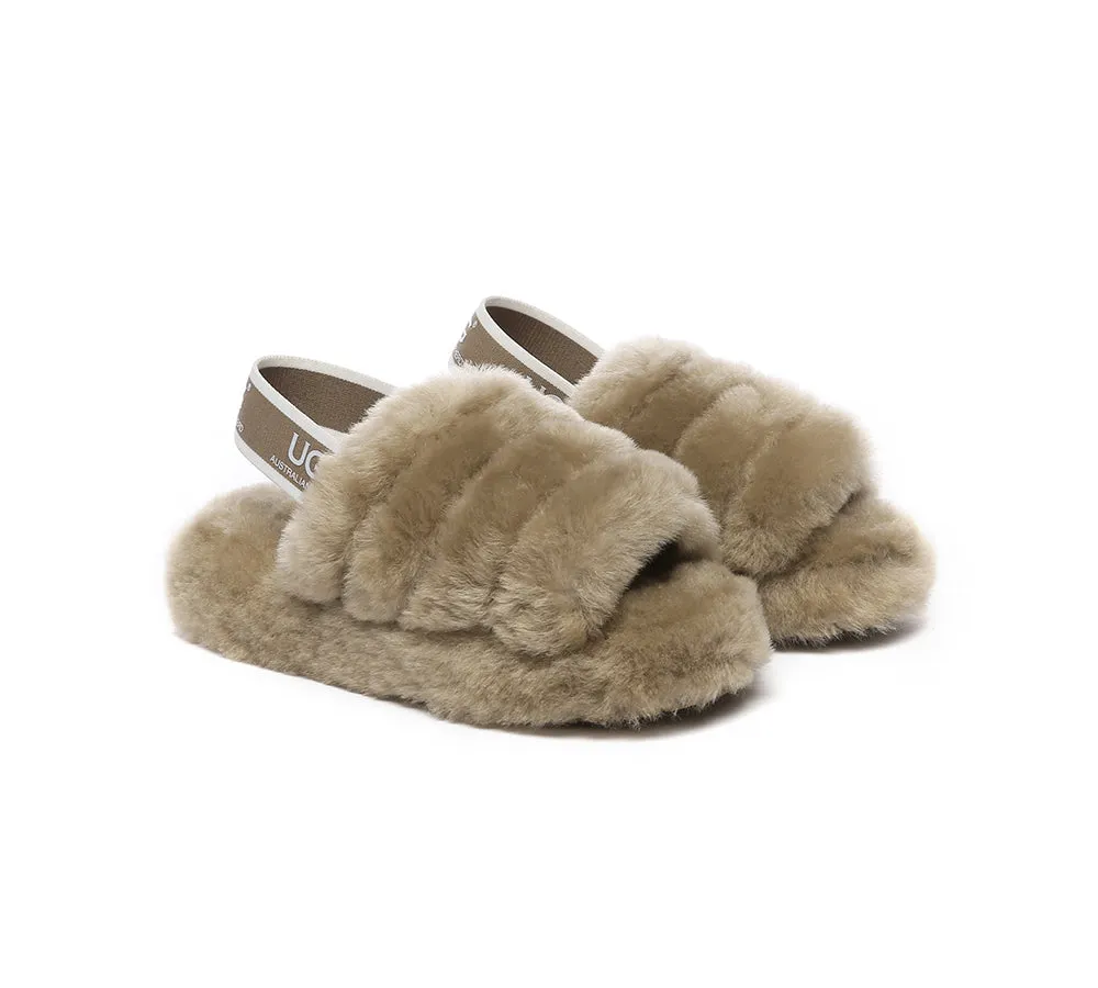 Kids Slingback Fluffy Slides Puffy