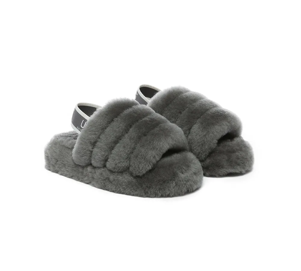 Kids Slingback Fluffy Slides Puffy