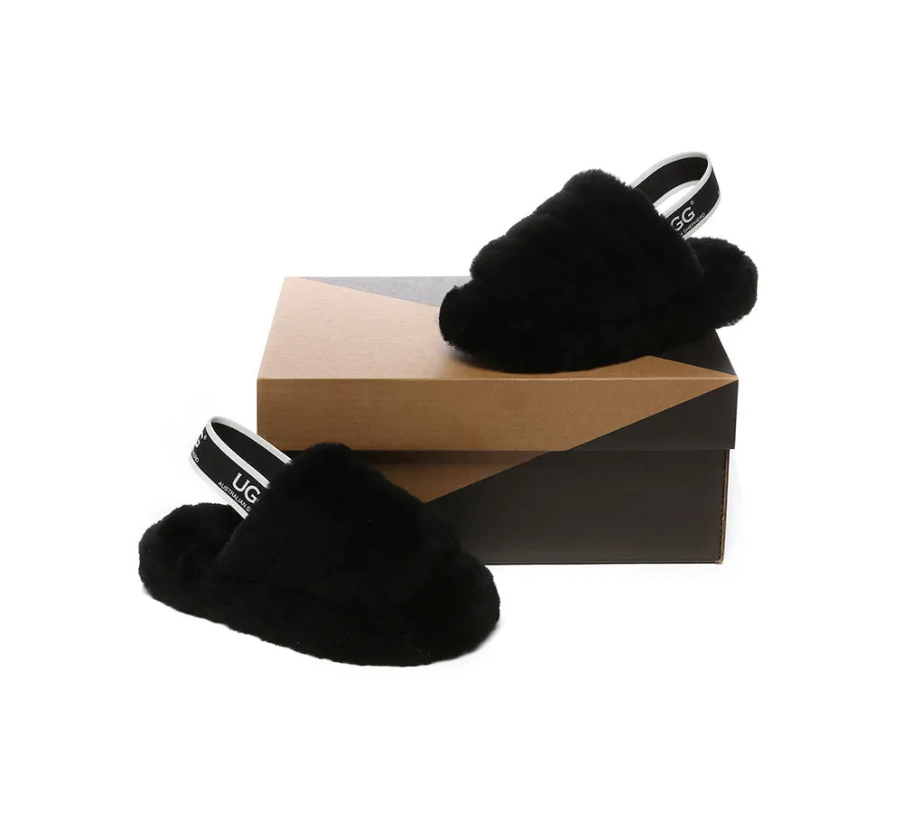 Kids Slingback Fluffy Slides Puffy