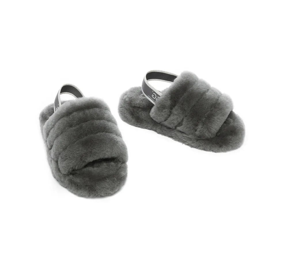 Kids Slingback Fluffy Slides Puffy