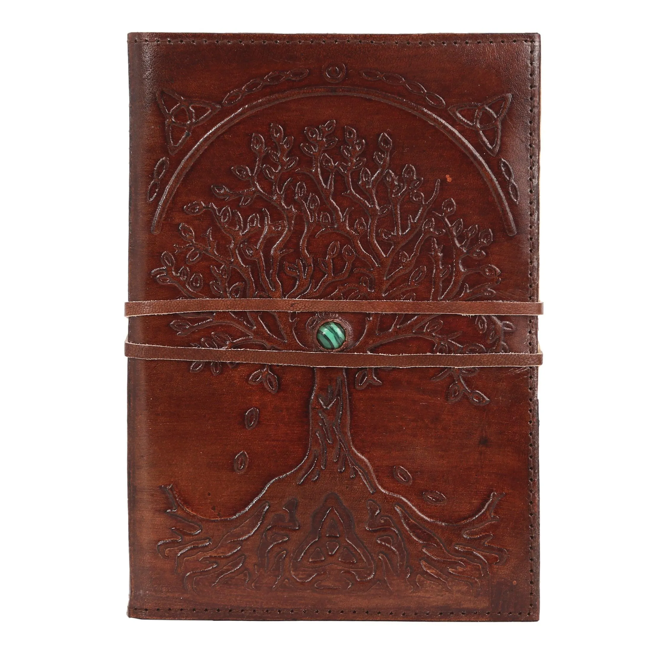 Leather Journal Refillable Lined Deckle Paper Tree of Life Handmade writing Notebook Diary Leather Bound Daily Notepad for women and men Writing pad Gift for Artist Sketch (7x5 deckle brown)