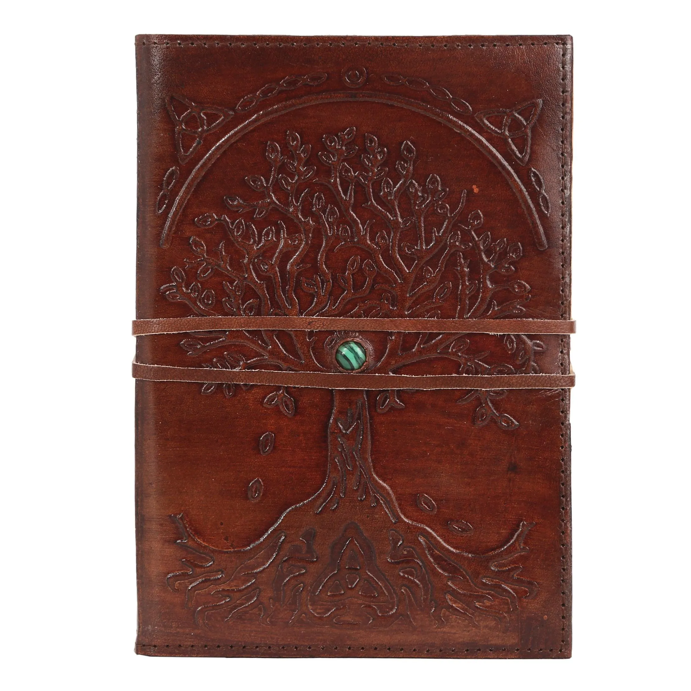 Leather Journal Refillable Lined Deckle Paper Tree of Life Handmade writing Notebook Diary Leather Bound Daily Notepad for women and men Writing pad Gift for Artist Sketch (8x6 deckle brown)