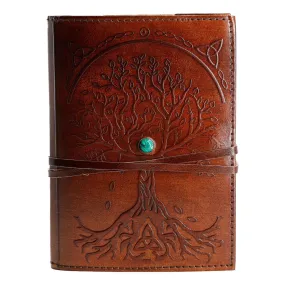 Leather Journal Refillable Lined Paper Tree of Life Handmade Leather Journal/Writing Notebook Diary/Bound Daily Notepad for Men & Women Medium, Writing pad Gift for Artist, Sketch (8x6 brown)