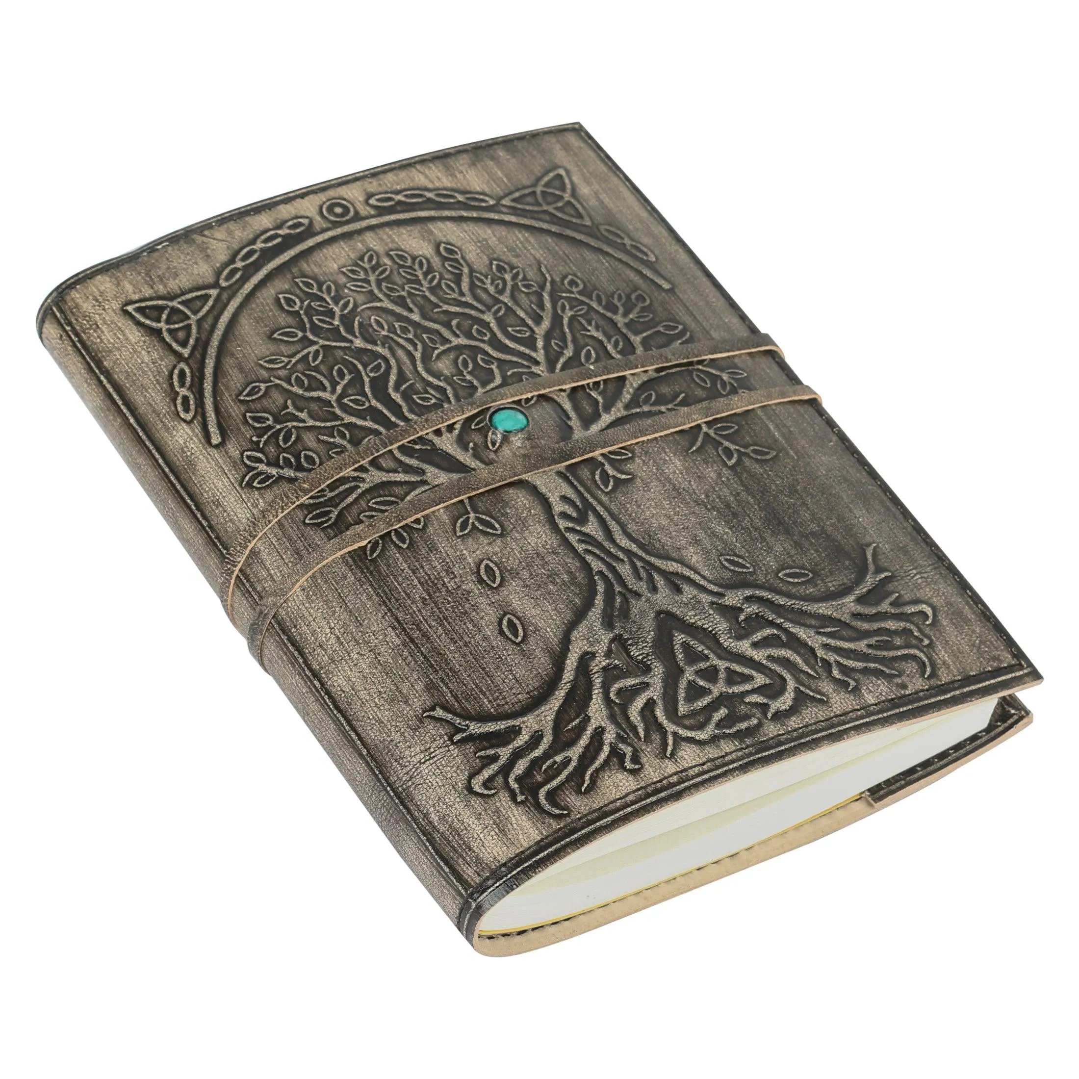 Leather Journal Refillable Lined Paper Tree of Life Handmade/Writing Notebook Diary/Bound Daily Notepad for Men & Women, Writing pad Gift for Artist, Sketch (7x5 Vintage Finish)