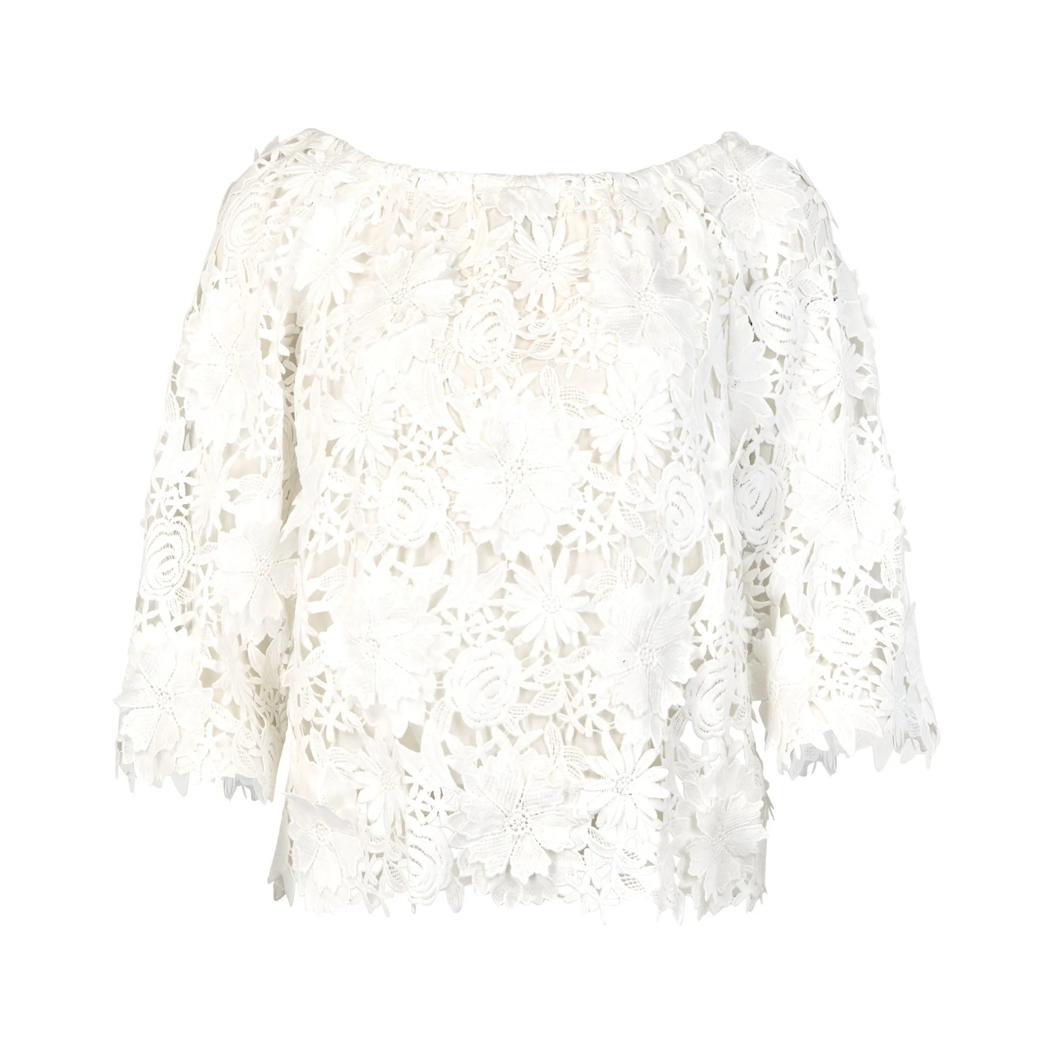 Lexa Off Shoulder Pop up Floral lace Blouse