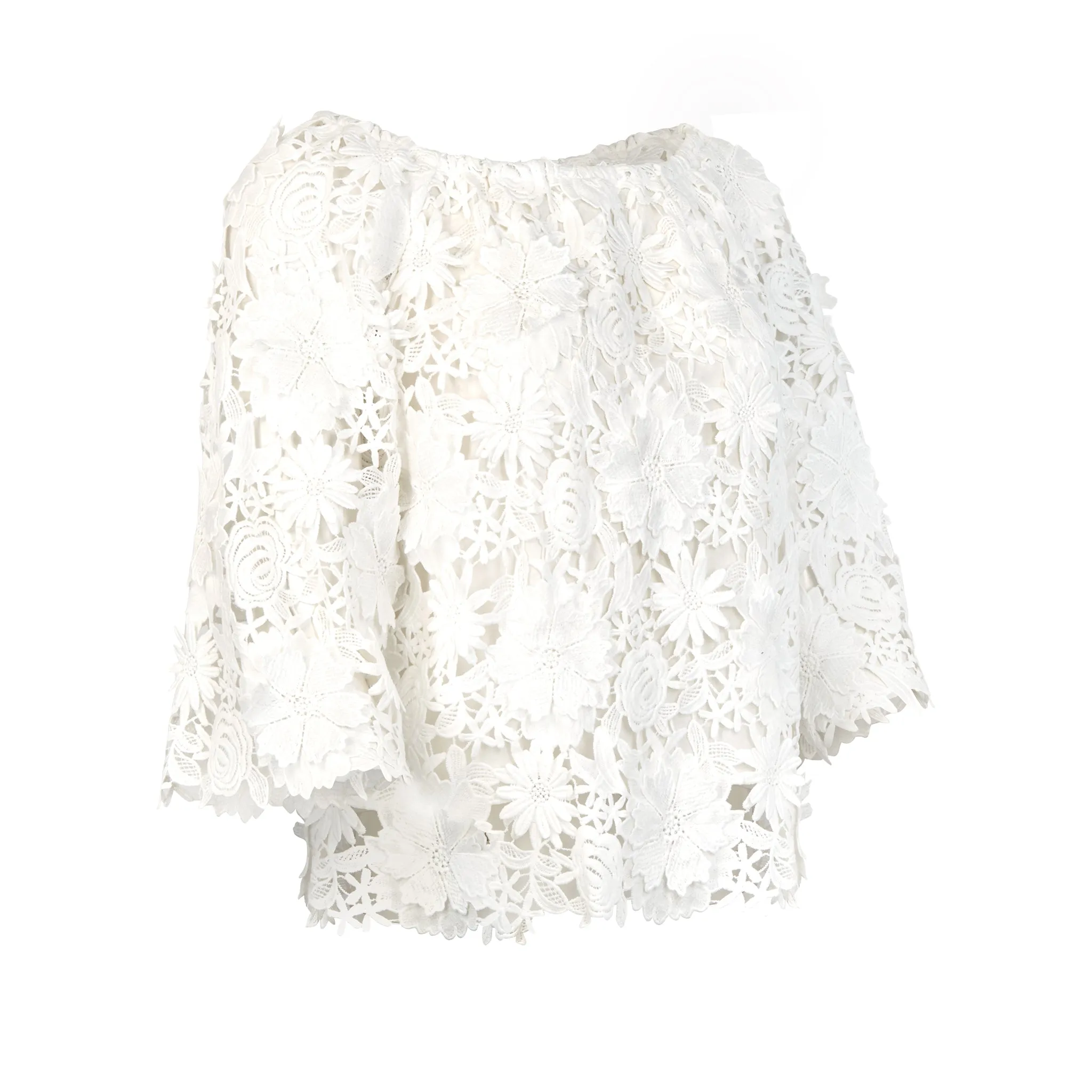 Lexa Off Shoulder Pop up Floral lace Blouse