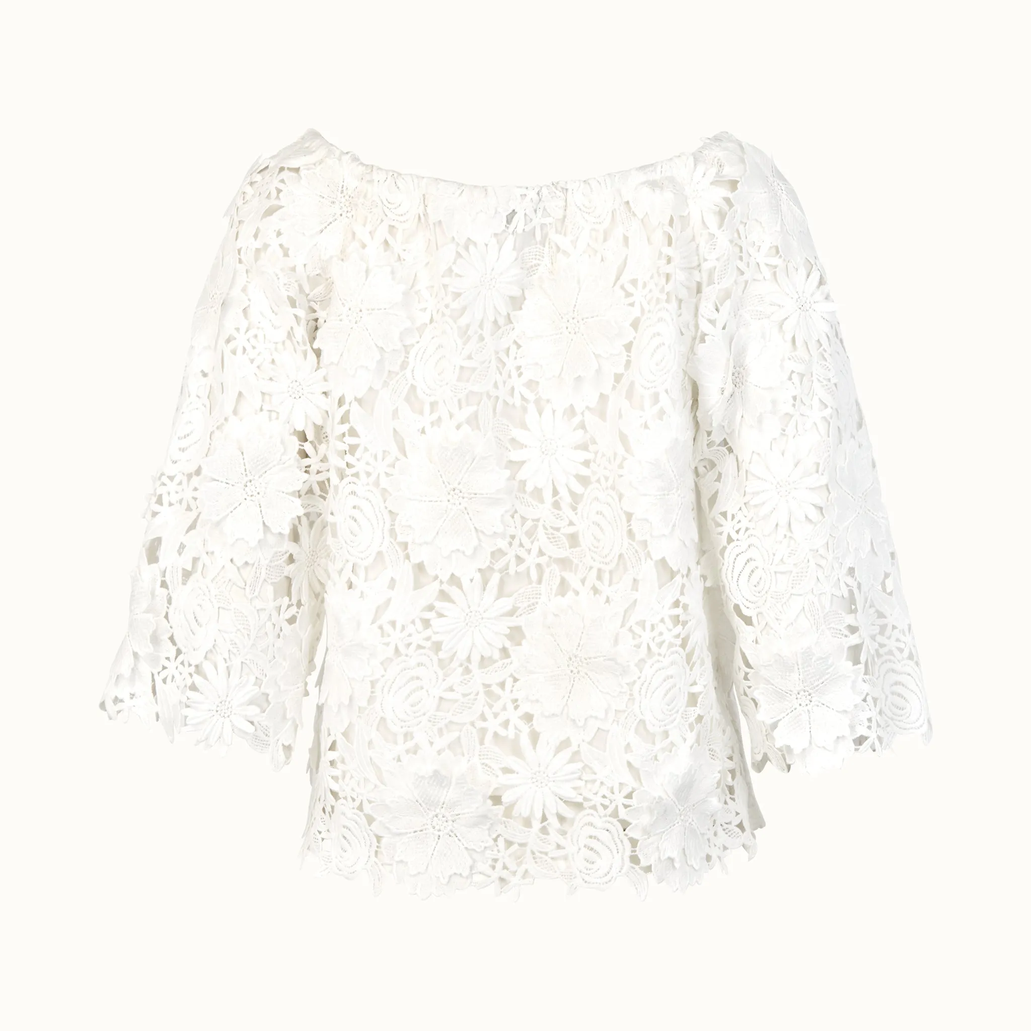 Lexa Off Shoulder Pop up Floral lace Blouse