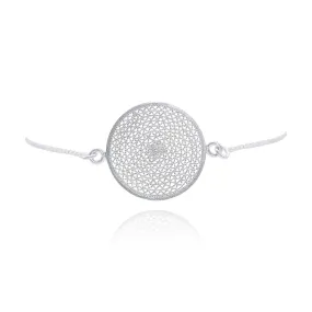 MELI SILVER MEDIUM DREAM CATCHER ADJUSTABLE BRACELET FILIGREE