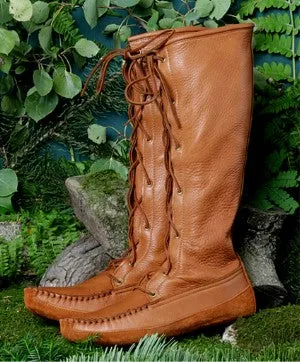 Men's Knee High Deertan Boots Made in US by Footskin 4740