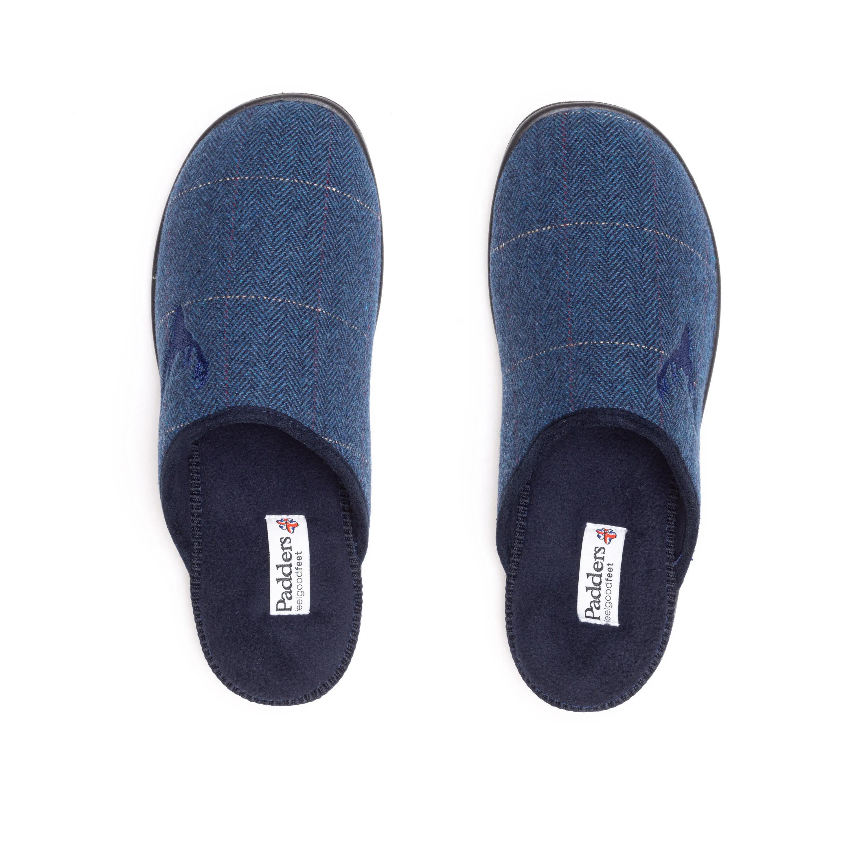 Mens Wide Fit Padders Stag Mule Slippers