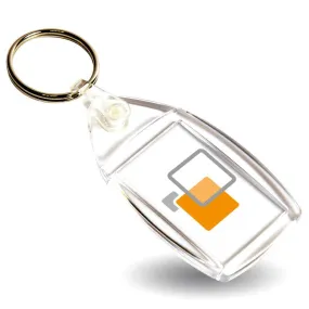 P6 Rectangular Blank Plastic Photo Insert Keyring - 35 x 24mm - Individually Bagged - Pack of 10