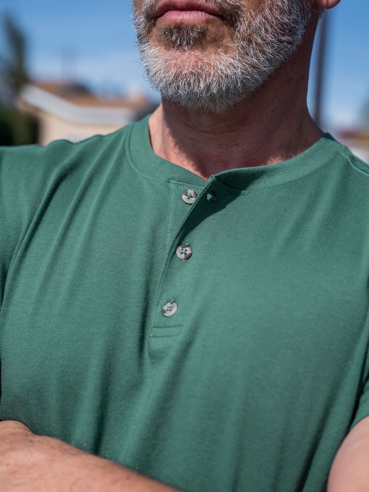 Pine Green Short Sleeve Henley