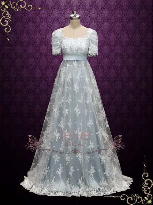 Ready to Wear Powder Blue Regency Lace Evening Ball Gown HELENA