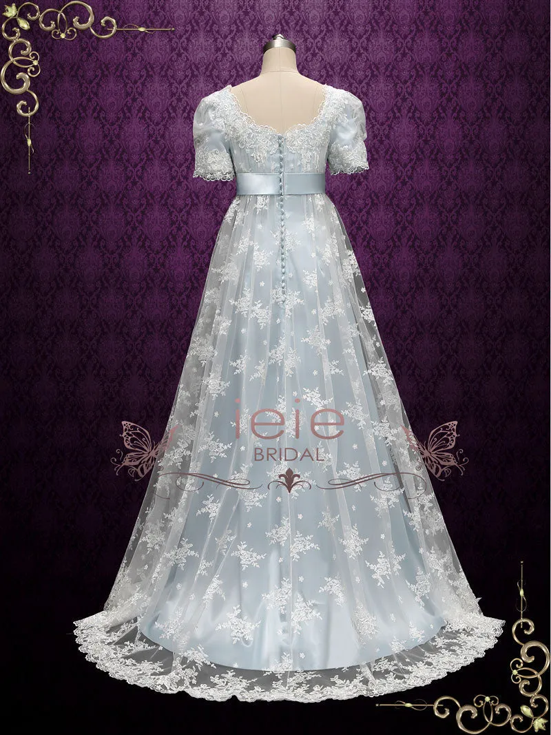 Ready to Wear Powder Blue Regency Lace Evening Ball Gown HELENA