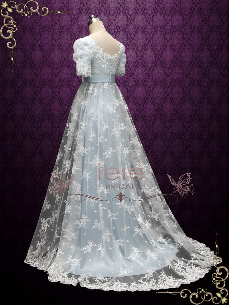 Ready to Wear Powder Blue Regency Lace Evening Ball Gown HELENA