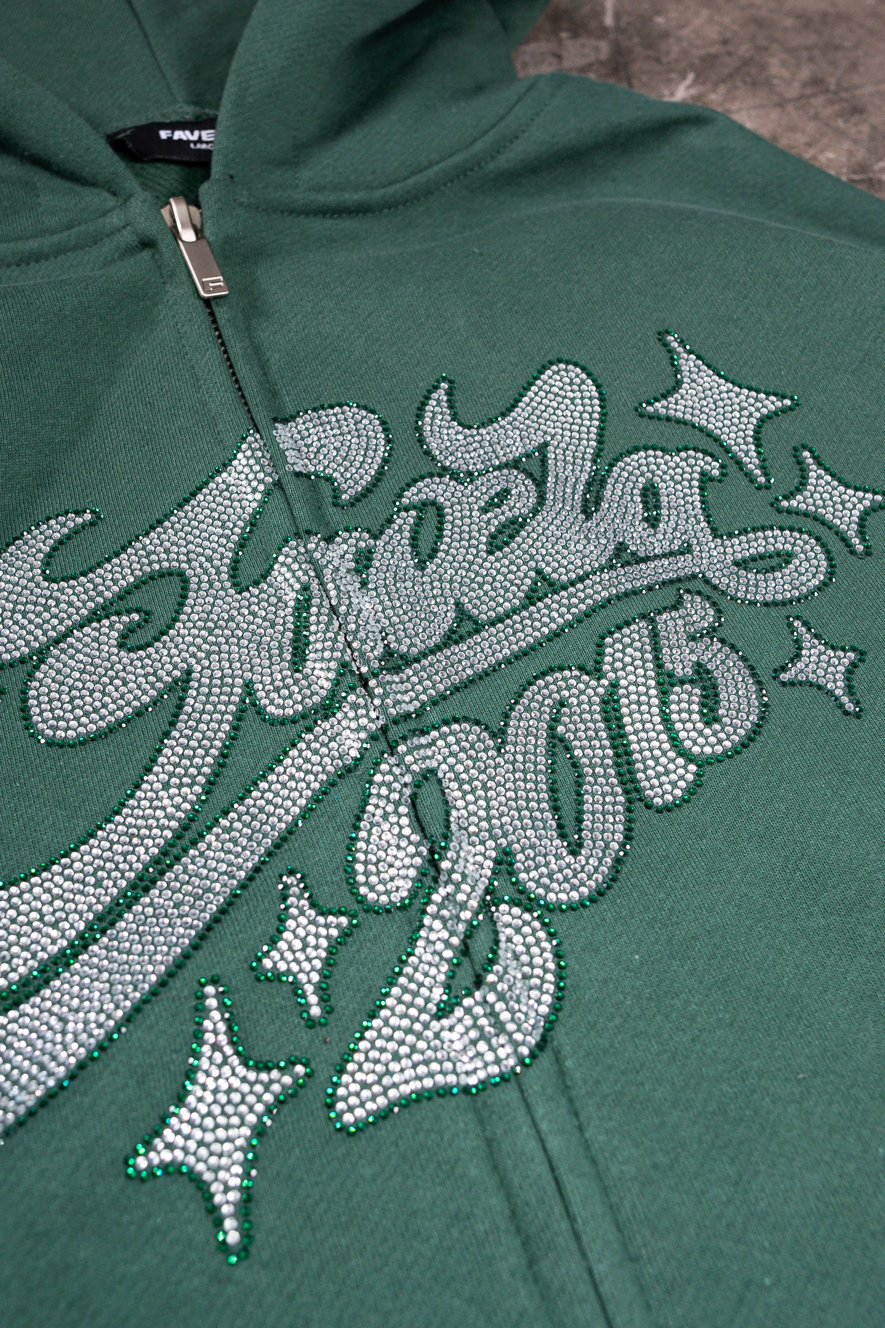 RHINESTONE 2015 HUNTER GREEN FRONTZIP